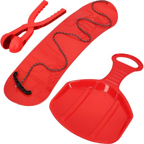 KOTARBAU® Snowboard Enfant - 68x20 cm - Bleu - PVC - Luge Enfant - 34x 53 cm- Pince à Boule de Neige - Sled - Traineau Enfant - Moule Boule de Neige - Snowball Maker (1/5)
