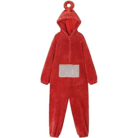 Hundemantel und Regenmantel, Teletubbies-Pyjama für Erwachsene, Winterkostüme, Onesies, Cosplay-Pyjama, Weihnachts-Nachtwäsche, Overall, Halloween, Tier-Overall – Rot, S FLITI