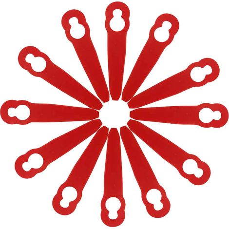 lames en plastique de rechange, 50 Pièces lames de coupe en plastique de remplacement lames de coupe bordure Lame De Tondeuse à Gazon Accessoires De Tondeuse à Gazon (Rouge), 83x20mm (1/5)