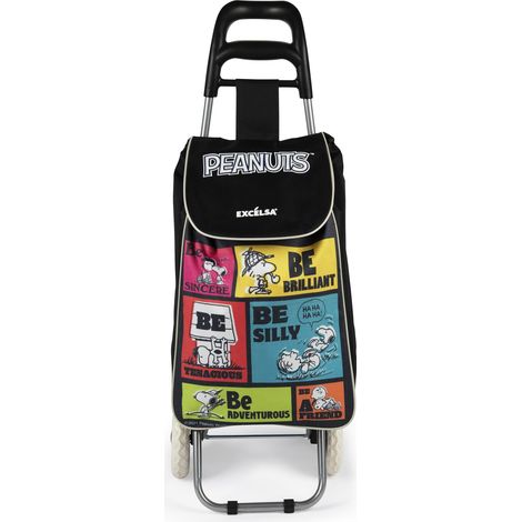 Excelsa Peanuts Be Carrello Porta Spesa, Capacità 38 L, Sacca Rimovibile, Idrorepellente (1/3)
