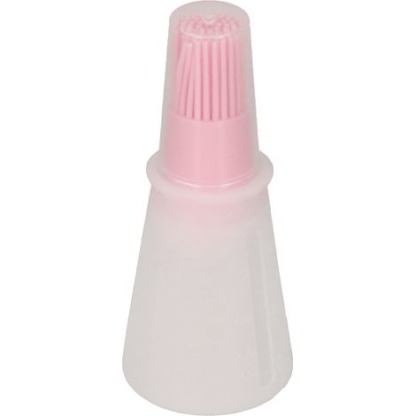 Pinceau Silicone Bouteille Huile, Brosse Multifonction Barbecue Sauces, Outil Cuisine avec Bouchon Transparent, Rose (1/5)