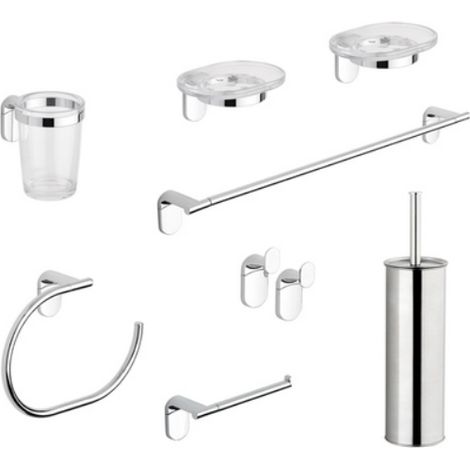 SET ACCESSORI BAGNO 8 PEZZI SERIE ZERO METAFORM Cromo METAF