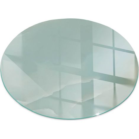 Kaminofen Glasplatte Kaminplatte Kaminglas Ofenglas gehärtetem Glas Hitzeschutz für Kamin Funkenschutzplatte Zartes Marmormuster Rund fi 100 cm