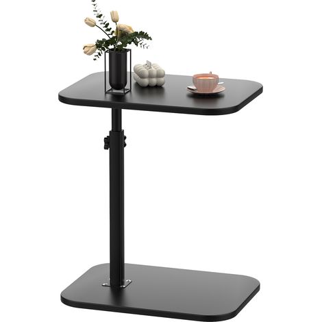 Table d'appoint bout de canapé avec roulettes Cadre en métal Desserte de lit Support ordinateur portable (1/5)