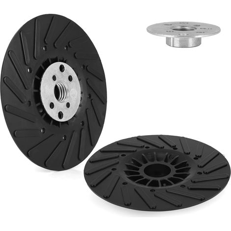 2pcs Plateaux Support pour Meuleuse D'angle de 11,5cm Filetage 5/8"-11, Plateau Turbo Nervuré Antidérapant pour Meulage Polissage Ponçage et Travail Bois Compatible 11,5cm 5/8"-11 (1/5)