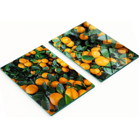 Tableros de vidrio decorativos multifuncionales con estampado de mandarina, 2x40x52 cm.