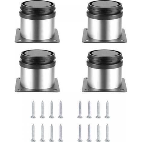 Stück verstellbare Möbelfüße, höhenverstellbare Tischbeine aus Metall, Küchenmöbelfüße, Möbelfüße für Schränke, Regale und Tische, Edelstahl, mit Schrauben (50 x 50 mm, Silber) (1/5)