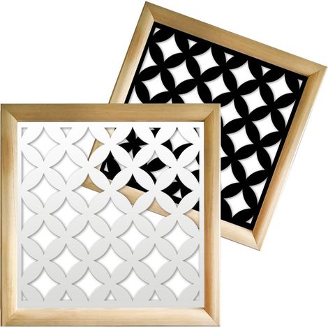 ROMBI - Moduli Decorativi in Legno e PVC - Colore: bianco - Misura: 48x48 cm (1/4)