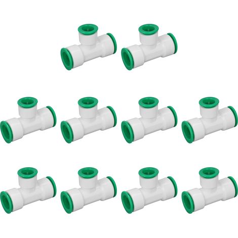 10 Stück Reduzier-T-Stücke, PPR-Schnellkupplungs-Wasserrohrverbinder für Verteilersysteme, 32 x 20 mm (1/5)