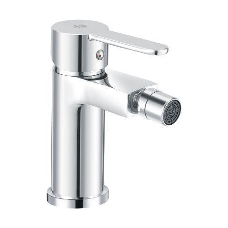 Miscelatore monocomando bidet serie Iole cromo completo di piletta di scarico da 1 1/4'' e fornito con 2 tubi flessibili per alimentazione di cm 35 - G1/2" (1/2)