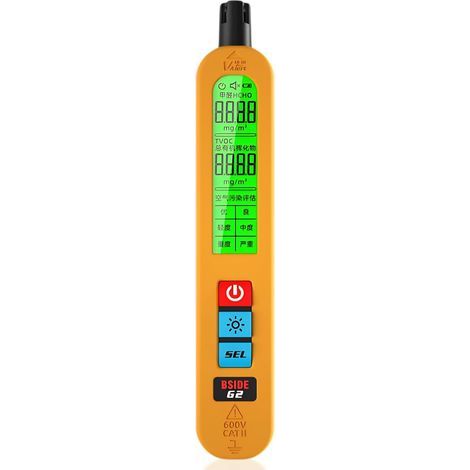 Détecteur de qualité de l’air Portable, testeur TVOC HCHO Portable avec un grand écran, moniteur de données indicateur domestique, capteur de semi-conducteurs sensible (1/5)
