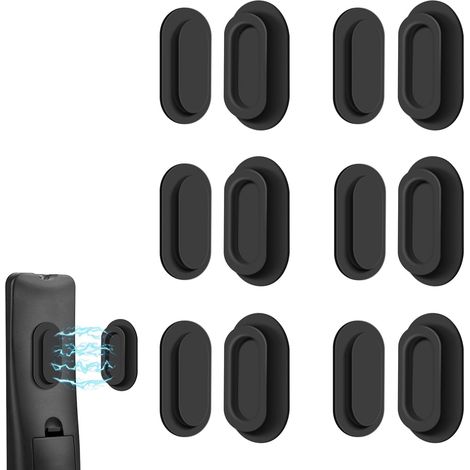 Lot de 6 supports magnétiques pour télécommandes – Support mural magnétique en silicone amélioré pour télécommandes de télévision, ventilateur et climatiseur – Fixation murale auto-adhésive sans perça (1/5)