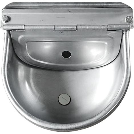 Wassertränke Schwimmer-Tränkebecken aus Edelstahl Automatischer Trinknapf mit Ablassschraube und einstellbarem Schwimmerventil für Pferde, Hunde, Rinder, Ziegen, Schafe, Schweine, automatische Viehträ