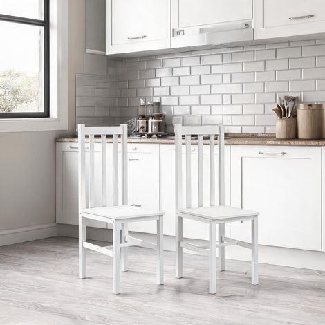 Chaise de salle à manger en pin massif blanc lot de 2 47,5 x (1/5)