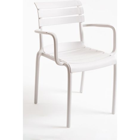 Sillas Jardín - Silla Lamix con Brazos - Blanco (1/5)