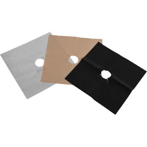 Tapis de Protection Argenté pour Cuisinière à Gaz Lot de 8 et Compatibles Lave-vaisselle en Tissu Enduit de Téflon Réutilisables Antiadhésifs pour Nettoyage de Plaque (1/5)