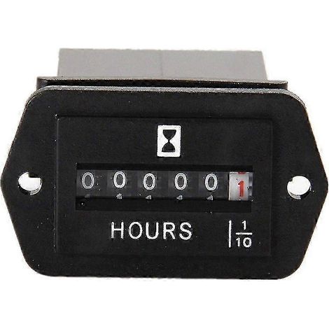 Compteur horaire mécanique CC 6-80 V pour moteurs, générateurs, bateaux et automobiles (1/5)