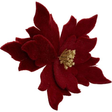 Soggetto stella di natale in pelliccia d.24cm rosso - Feeric lights & christmas