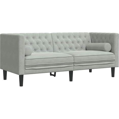 Sofá Gris Claro 174 x 74,5 x 70,5 cm Terciopelo vidaXL