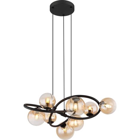 Globo - hängeleuchte - Tuberius - messing schwarz - glas metall - (1/5)