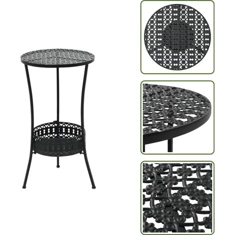 Mesa de cena - VidaXL Mesa bistró de metal negra 40x70 cm - Mesa de dos personas
