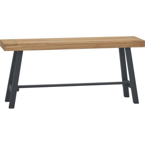 Banc moderne, Banquette de salon, Siège pour Cuisine 110 cm Bois massif de teck NKK81551 (1/5)
