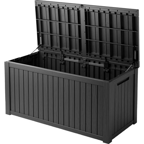 Coffre de jardin en résine de 180 gallons, grand espace de rangement extérieur pour outils de jardin, mobilier de terrasse et accessoires de piscine (1/5)