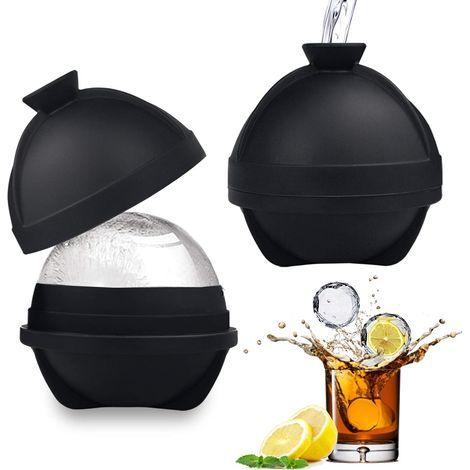 Bandeja esférica para cubitos de hielo – Bandeja redonda para cubitos de hielo con forma de esfera de nieve – Ideal para cubitos de hielo XL para su whisky, ginebra, vodka, ron, bourbons y (1/5)