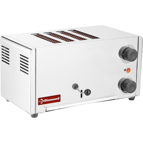 Toaster grille-pain électrique 4 tranches - inox - Diamond