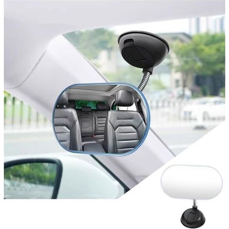 Rétroviseurs Test Conduite Voitures, Rétroviseurs Intérieur Voiture, Rétroviseur Fixe Ventouse Réglable 360°, Rétroviseur Bébé Siè (1/5)