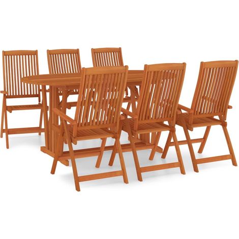 Maison Exclusive - Set da Pranzo per Giardino 7 pz in Legno Massello di Eucalipto (1/5)