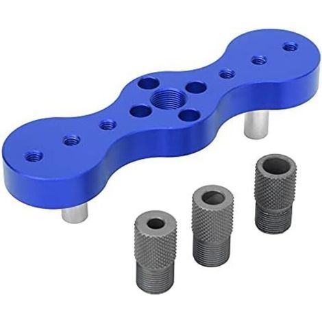 140mm Kit de gabarit de goujonnage à centrage automatique en alliage d'aluminium 6/8/10mm positionneur de localisateur de poinçon outil de travail du bois(Bleu) (1/5)