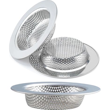 Filtros para fregadero, aptos para la mayoría de cestas de desagüe de fregaderos de cocina, filtro para fregadero de cocina con diseño de seguridad de doble capa mejorado (diámetro exterior 11,2). (1/3)