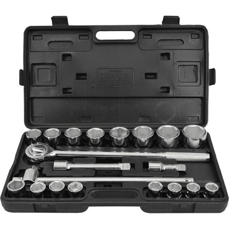 SET CHIAVI BUSSOLA 19 50 MM CRICCHETTO CAMION TRATTORE 3/4" ACCIAIO 21 PZ 500aw