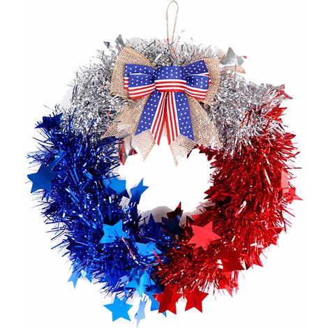 Guirlande En Forme De Drapeau Américain - Pour Porte Extérieure Ou Intérieure - Décoration Fête De L'Indépendance - 1 Pièce (1/5)