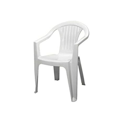 Sedia poltrona in resina bianca cm 56x56x79 arredo esterno ed interno (1/2)