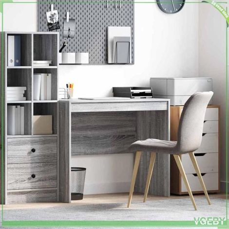 Bureau - ABI - Gris sonoma - 90 x 50 x 76 cm - Bois d'ingénierie - Design moderne (1/5)