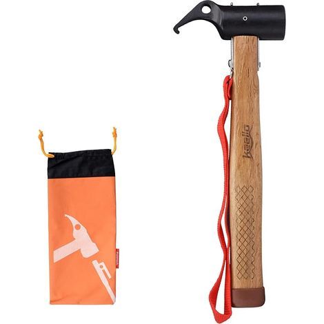 Marteau de Camping, Marteau de Tente, Maillet en Bois, Marteau Multifonctions pour piquets de Tente avec Cordon pour Longe de Tente (1/5)