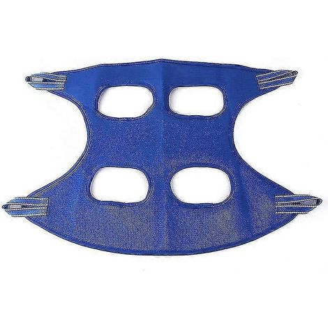 Hundepflegegeschirr mit Krallenschere, Trimmer, Krallenfeile, Kamm, atmungsaktiver Hängematten-Haltetasche und Hundepflegezubehör – Größe M – Blau