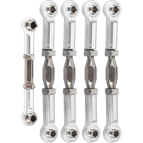 5-teiliges Set Spurstangen aus Aluminiumlegierung, passend für REDCAT 1/10 XTE RC-Car-Spielzeugzubehör, Silber (1/5)