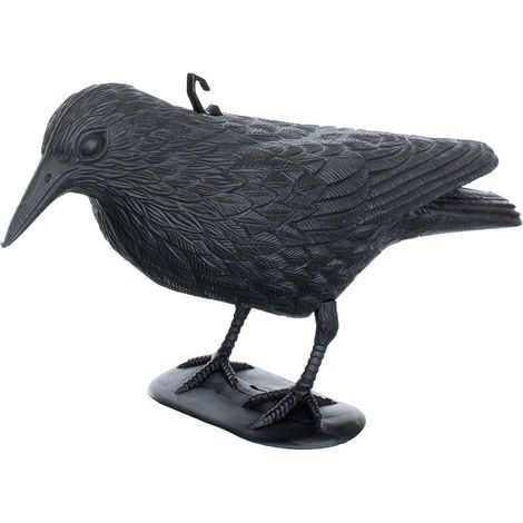 Plastikkrähe 36x20cm Vogelabwehr Tauben Garten Balkon Terrasse (1/5)