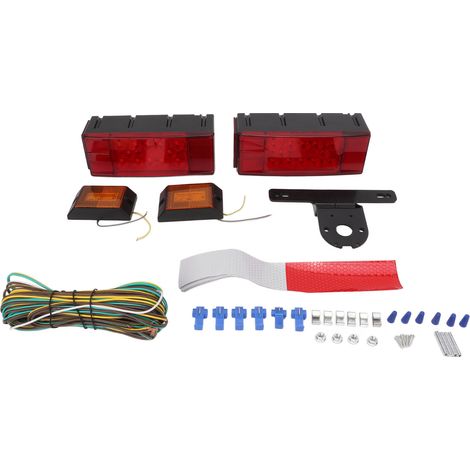 12V Quadratisches LED-Anhänger-Rücklicht-Set, wasserdicht und mit hoher Helligkeit, für LKWs, Boote und Schneemobile, 80 Zoll breit. (1/3)