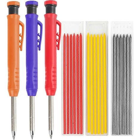 Porte-crayon de charpentier pour marqueur mécanique à trou profond, support de poche, clip pour crayon de construction et de travail du bois (1/4)