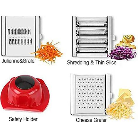 Gemüsereibe aus Edelstahl, vielseitig einsetzbar, Salatschneider, Küchenhelfer für Gemüse, Käse, Bohnen und Zitronen (1/5)