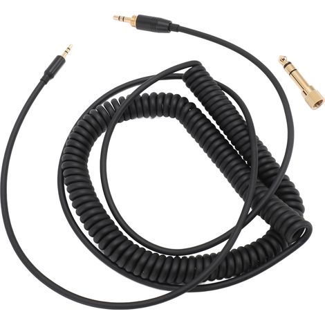 Câble spiralé pour casque audio, connecteur plaqué or, remplacement pour casque NC700, QC45, QC35, QC25, OE2, OE2i, SoundTrue, noir (1/5)