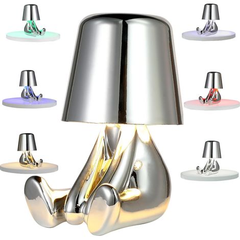 Lampe De Table Homme Dore Sculpteur Tactile Dimmable Resine Avec Batterie 1800mAh Autonomie 12 Heures Pour Salon Bureau (1/5)