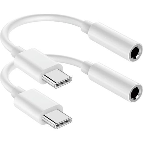 Adaptateur jack 3,5 mm pour casque, 2 pièces, connecteur pour iPhone X (10)/8/8 Plus/7/7 Plus, USB-C pour iOS 10.3, 11 ou version ultérieure (1/4)