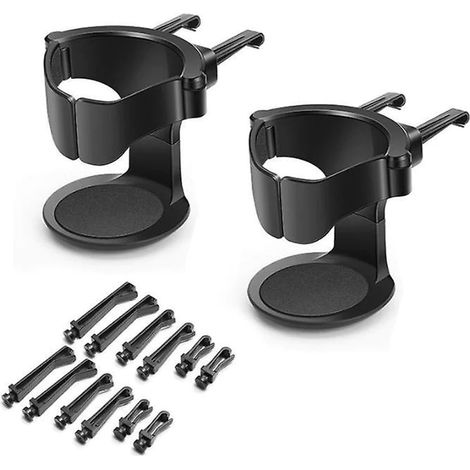 Porte-Gobelet Voiture - Pour Grille D Aeration - Base Re Glable Jusqu A 2 5 Cm - Charge Max 1 Kg - Diametre Max 8 5 Cm - 2 Unites (1/5)