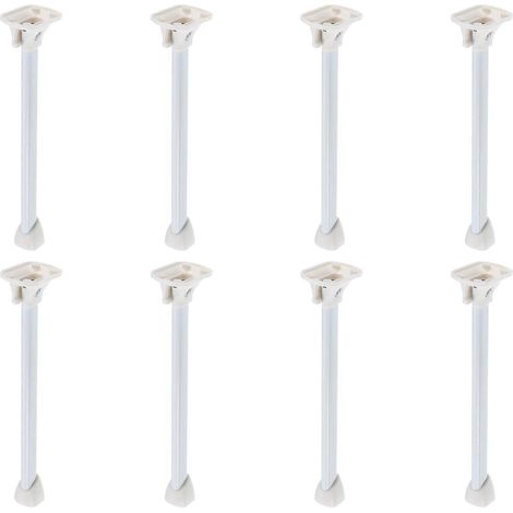 Pieds de table pliants en métal blanc, 8 pièces, 10,2 pouces, pliables pour gagner de la place, avec pieds antidérapants. (1/5)