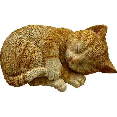 Statuetta in resina a forma di gatto sdraiato - Decorazione naturale e dolce